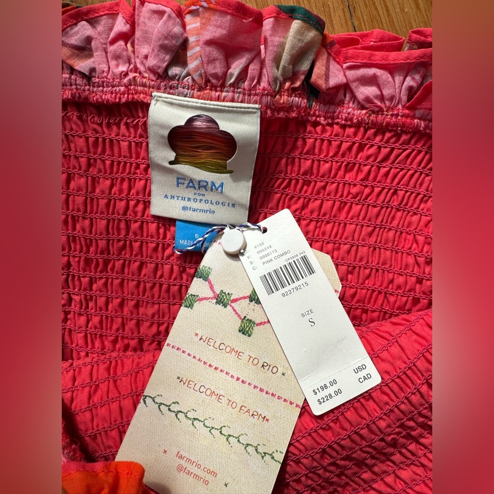 FARM Rio Smocked Ruffle Mini Dress, BNWT - Picture 4 of 4